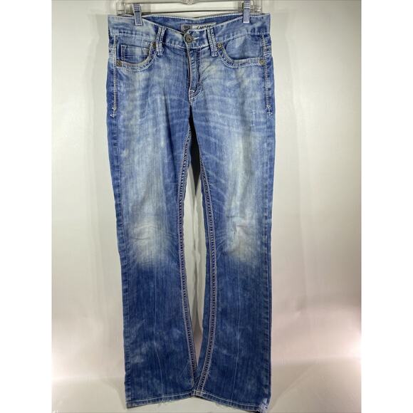 BKE Carter Distressed Faded Denim Jeans Tag Says 29 Long Men’s 32x32 Actual Size - Picture 1 of 11